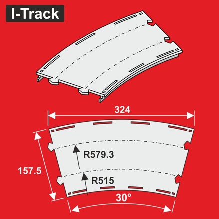 Double-track  Märklin C.R515/579,3mm 30° 6pcs