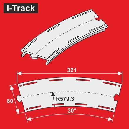 Single-track  Märklin C.R-579,3mm 30° 6pcs
