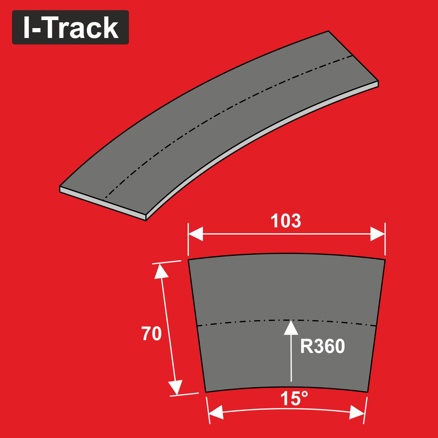 Track bedding seg. Märklin C.R1-360mm 15° 12pcs