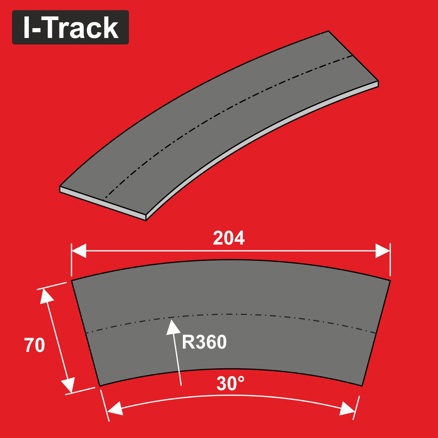 Track bedding segment Märklin C.R1-360mm 30° 12pcs