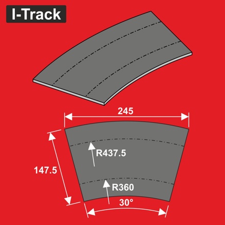 Track bedding segm.Märklin C.R360/437,5mm 30° 6pcs