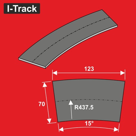 Track bedding segm. Märklin C.R2-437,5mm 15° 12pcs