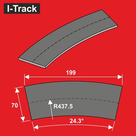 Track bedding  Märklin C.R2-437,5mm 24,3° 12pcs