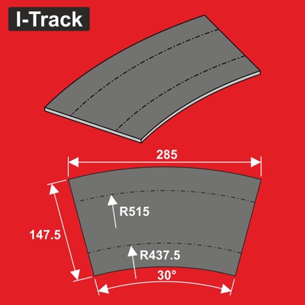Track bedding seg. Märklin C.R437,5/515mm 30° 6pcs