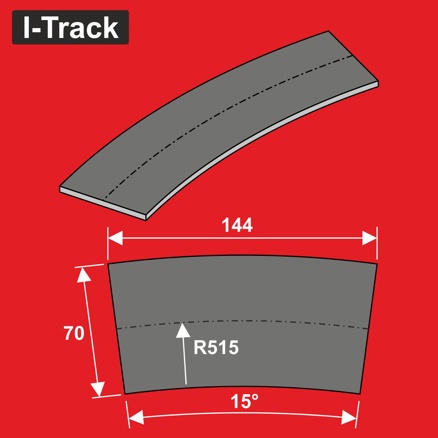 Track bedding segm.  Märklin C.R3-515mm 15° 12pcs