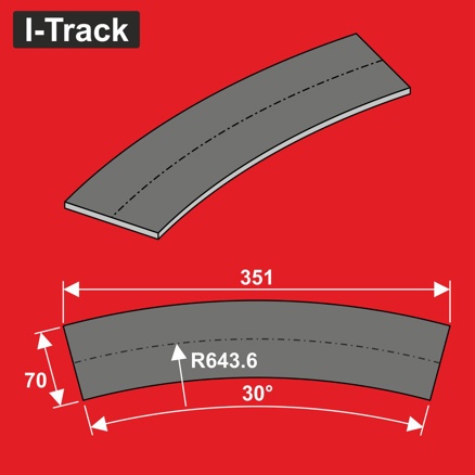 Track bedding Märklin C.R-643,6mm 30° 12pcs Single