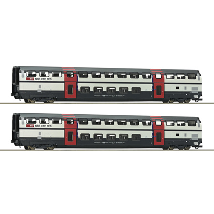 2 piece set (2): 2nd class double-deck coaches, SBB 