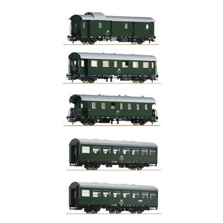 5 piece set: Passenger train, DR 