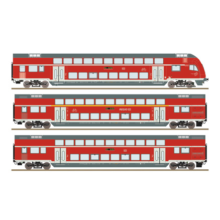 3 pcs. Set: Double-decker coach 