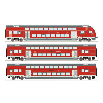 3 piece set: Double-deck coaches, DB AG 