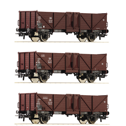3-piece set: Open freight  wagons, DB              