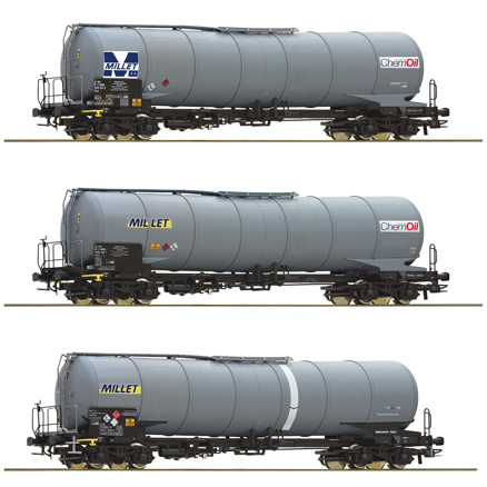 3-piece set: Tank wagons,  MILLET                  