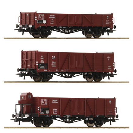 3-piece set: Open freight  wagons, DRB             