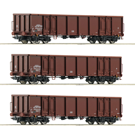 3-piece set: Open freight  wagons, DR              