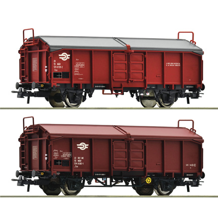 2 piece set: sliding roof wagons, MAV 