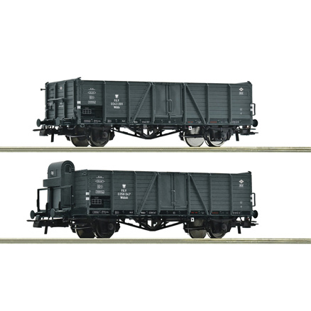 2 piece set: Open goods wagons, PKP 
