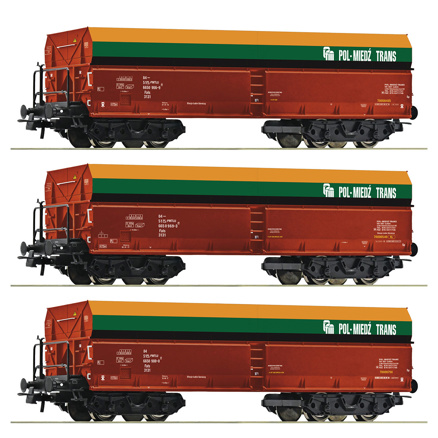 3 piece set: Self-unloading hopper wagons, PMT 