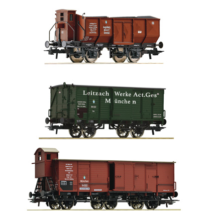 3 piece set: Goods train, K.Bay.Sts.B. -H0