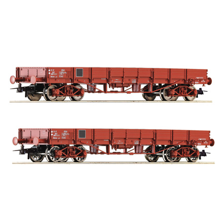 2 piece set: Low side wagons, SNCF 