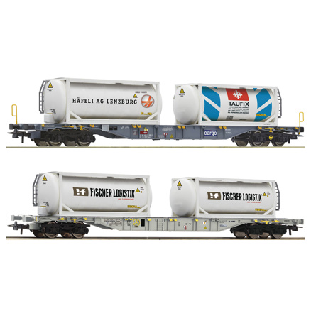 2 piece set: Container carrrier wagons 