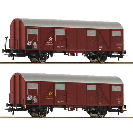 2 piece set: Covered postal wagons, DBP 