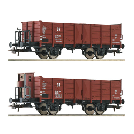 2 piece set: Open goods wagons, DR 