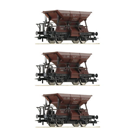 3 piece set: Talbot ballast hopper wagons, DB 