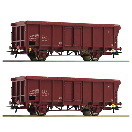 2 piece set: Open goods wagons, DR 