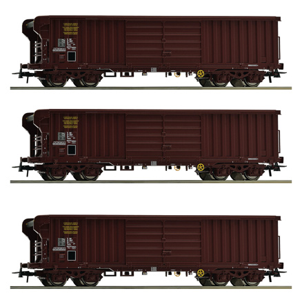 3 piece set: Rolling roof wagon, SNCF 