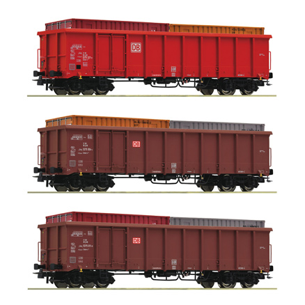 3 piece set: Open goods wagons, DB AG 