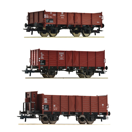 3 piece set: Open goods wagons, DB 