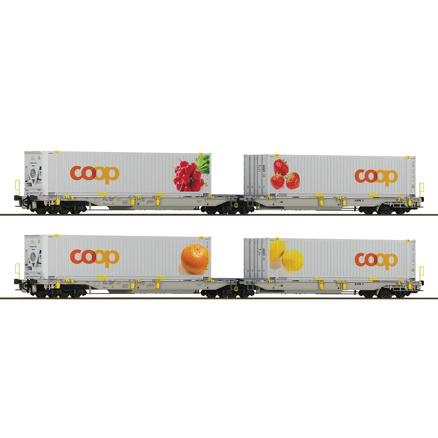 2-piece set 2: Articulated double-pocket wagon T2000, railCare 