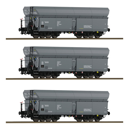 3 piece set: Self-unloading hopper wagons, PKP 