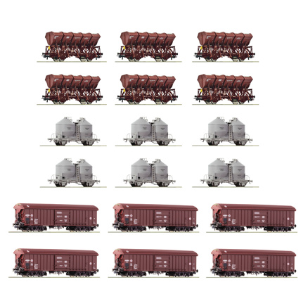 18 piece display: open cars, DB 