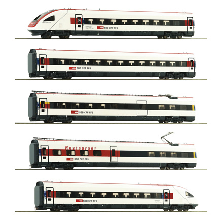 5 pcs. Set: ICN electric multiple unit 