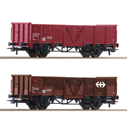 2 piece set: Open goods wagons, SBB 
