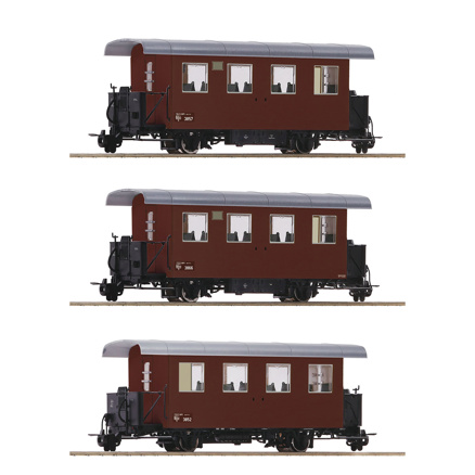 H0e - 3 ks. Sada: úzkorozchodný osobní vůz, ÖBB