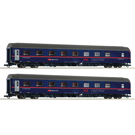 2-teiliges Set: Schlafwagen „Nightjet“, ÖBB/SBB-H0