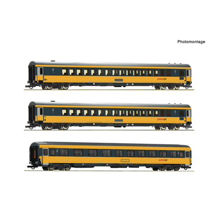 3-piece set: Passenger coach, Regiojet 
