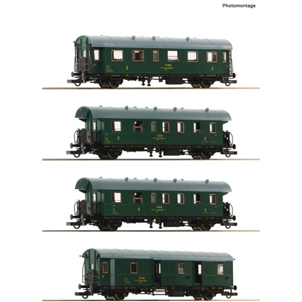 4 piece set: Passenger train, CSD -H0