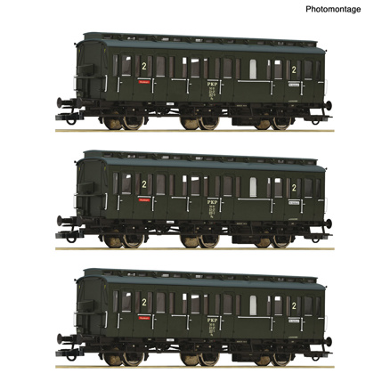 3 piece set: Compartment coaches, PKP 