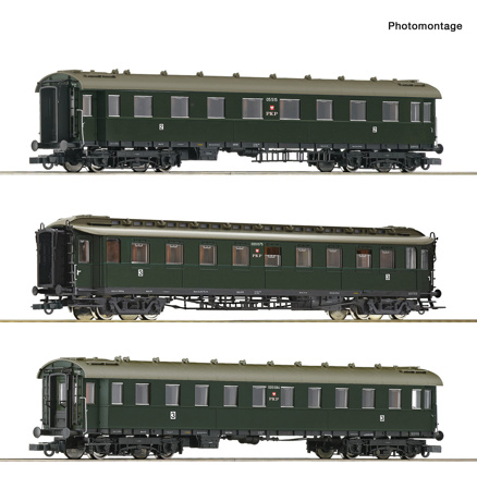 3 piece set: Express train coaches, PKP 