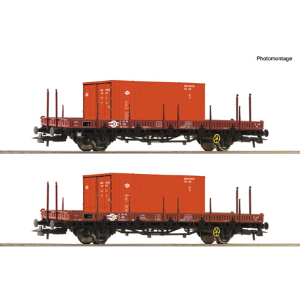 2-piece set: Swivel stake wagons, MAV 