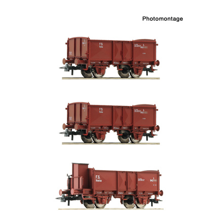 3-piece set: Open goods wagons, FS 