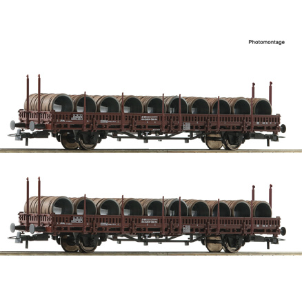 2-piece set: Swivel-type stake wagons, ÖBB 