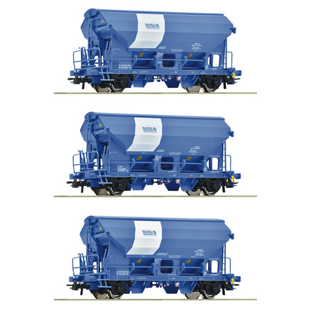 H0-3 piece set: Swivel roof wagons, Duslo 