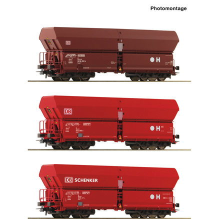 3 piece set: Self unloading hopper wagons, DB AG 
