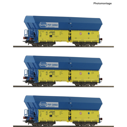 3 piece set: Self unloading hopper wagons, PKP 