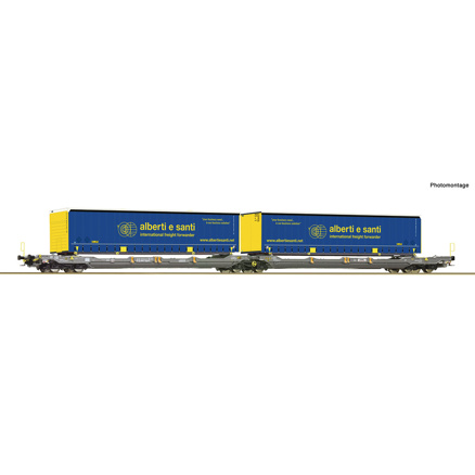Articulated double-pocket wagon T3000e, Hupac 