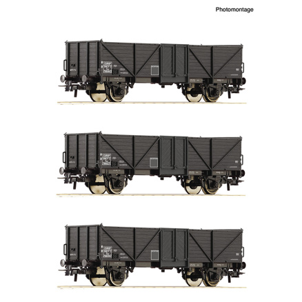 3 piece set: Open goods wagons, SNCF 